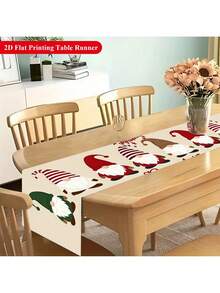 3PCS Christmas Table Runner Decor, Christmas Gnome Table Runner Decoration, Rectangular Polyester Table Runner, Perfect For Christmas Holiday Party Dining Table Decor, Dining Table, Coffee Table, Home Party Decor, Kitchen Decor, Christmas Holiday Themed Decoration - Multicolor - View 5