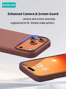 Koolife 1pc Tech Fabric Magnetic Phone Case, PC+TPU Material, Solid Color, Independent Metal Buttons, Lightweight Scratch-Resistant & Shockproof Protective Shell, For IPhone 18 Pro/18 Pro Max/17/17 Pro/17 Pro Max - Ochre Brown - View 6