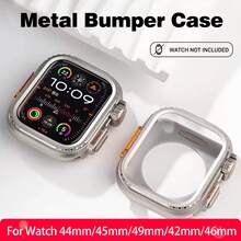 1pc Zinc Alloy Case Compatible With Apple Watch Series 9 8 7 45mm 45mm, Series 11/10 46mm, Ultra 49mm-Style Metal Bumper Protector Cover For Business & Daily Use - Multicolor - View 3