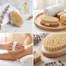 Lymphatic Detox Dry Body Brush, For Dry Skin, Cellulite, Promotes Blood Circulation, With Exfoliating Natural Bristles And Massage Bumps, Bath Brush - Multicolor - View 5