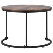 Round Coffee Table Set Of 2, Nesting Side Tables For Living Room, 2 Round Nesting Tables (Brown) - Brown + MDF - View 2