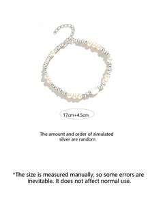 1PC Women's New Cat Charm Pearl Bracelet, Fashionable Lightweight Luxury High-End Wristwear, Stackable Multi-Purpose Accessory - Silver - View 5