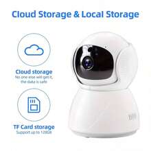1pc/2pcs Indoor WiFi Security Camera 1080P, PTZ 355° Rotation 90° Tilt Smart Home Monitoring Camera With Two-Way Audio, Motion Detection, Sound Alarm, Baby & Pet Monitoring Camera, TF Card Cloud Storage 2.4G WiFi IP Camera - White - View 6