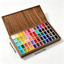 Professional 60-Color Watercolor Palette Wooden Box Solid Paint Set, Rich Pigment, Suitable For Artists Sketching Painting Crafts - Sets - View 5