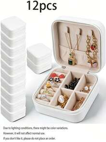 1/6/12pcs Mini Jewelry Box Wholesale, Jewelry Storage Box, Portable Travel Zipper Organizer, For Rings Earrings Necklaces And More, Home Decor, New Year Gift, Valentine's Day Women Christmas Gift, Jewelry Box - Multicolor - View 12