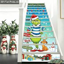 The Grinch 13 buah Stiker Tangga Natal, Stiker Anak Tangga Liburan Lucu dengan Desain Karakter Meriah, Dekorasi Tangga Perekat Sendiri untuk Pajangan Pesta di Pintu Masuk Rumah, Set Stiker Dinding Musiman dan Hadiah Natal untuk Penggemar, Teman, dan Keluarga - Beraneka warna - View 19