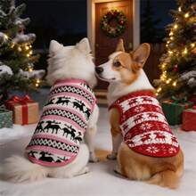 Suitable For Small And Medium Dogs, Pet Dog And Cat Vest, Christmas Theme New Year Clothes, Deer Vest, Dog And Cat Clothes (Recommended To Choose One Size Larger) - Multicolor - View 3