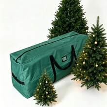 1 buah Tas Penyimpanan Pohon Natal Kain Oxford 600D, Tas Penyimpanan Dekorasi Liburan Tebal, Tahan Air, dan Tahan Debu - View 1