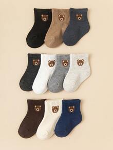 10 Pairs Of Baby Socks, Cute Cartoon Pattern Bear Socks, Newborn Elastic Socks - Multicolor - View 3