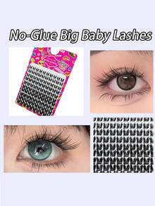 Big Baby Natural Realistic Thick Cartoon Sweet Segmented Single Cluster False Eyelashes - View 2
