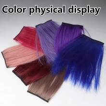 8 Inch Colored Clip‑In Highlight Hair Extensions, Invisible Straight Synthetic Hairpiece For Women, Heat Resistant, Easy Wear For Halloween, Cosplay, Festival & Daily Use, 1‑Piece - Multicolor - View 10