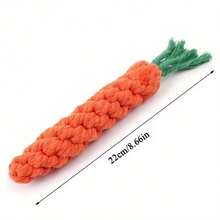 1pc Carrot Pet Toy, Durable Chew & Teething Toy For Dogs, Interactive Biting Toy For Cats - Multicolor - View 3