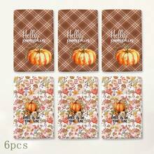 2pcs Pumpkin Maple Leaf Mushroom Plaid Print Kitchen Towels, Autumn Pastoral Style Hand Towels, Suitable For Thanksgiving, Autumn Kitchen Decor, Harvest Celebration, Farm Theme Decoration, Baking Cooking And Daily Home Use - Multicolor - View 9