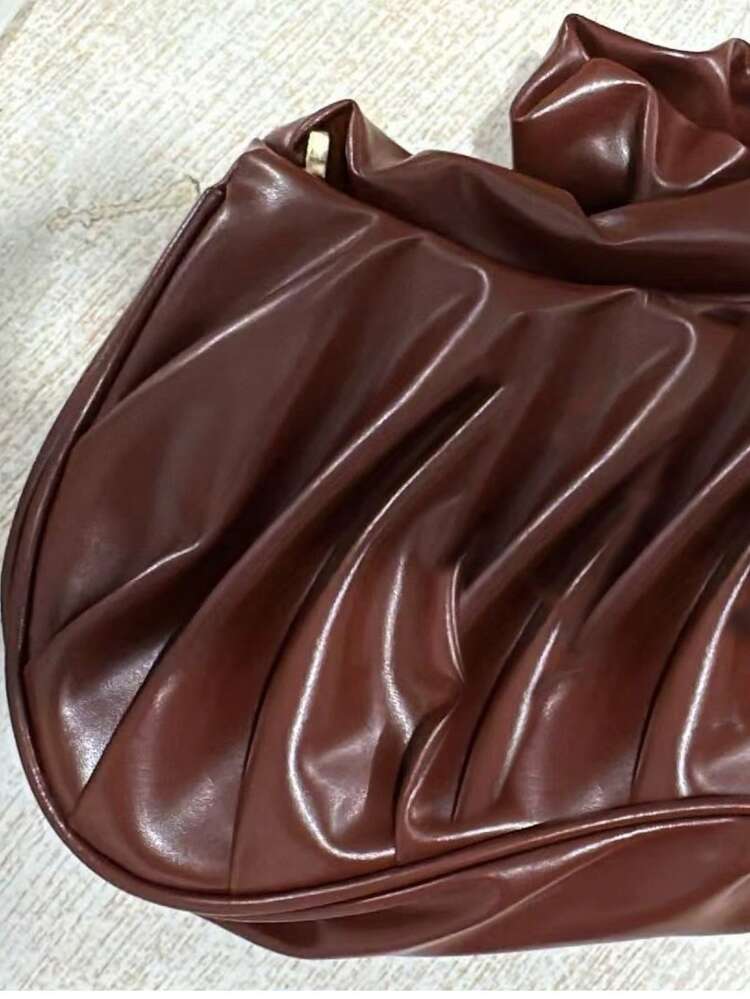 Fashion Classic New Large Capacity Slouchy Artistic Handbag Niche Design Underarm Bag Premium Chic Versatile Shoulder Crossbody Bag Small Tote Bag - Coffee Brown - View 5