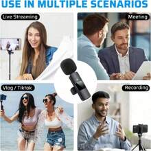 Wireless Lavalier Microphone Compatible With Iphone And Android, Widely Applicable, Noise Reduction And Clear Sound Quality, Suitable For Podcasts, Video Recording, Live Streaming, Vlogs - View 12
