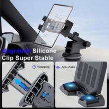 xnyocn Universal Car Mount, Suitable For Cars, Home Tablets And Smartphones - Multi-Functional Car And Desktop Stand, Adjustable Angle And Height, Convenient For Watching Programs And Navigation - Black - View 3