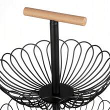 3-Tier Heavy Duty Iron Fruit Basket With Detachable Bowls, Modern Countertop Metal Vegetable Storage Organizer & Space-Saving Bread Holder For Kitchen Pantry - View 4