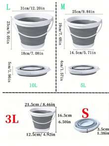 1pc Foldable Round Bucket, Portable Multi-Functional Plastic Folding Bucket, Suitable For Outdoor Travel, Home, Dorm, Space-Saving, Lightweight, Applicable For Fishing, Foot Soaking, Car Washing And Daily Storage - Multicolor - View 8