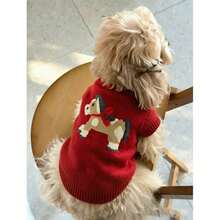 Pet Clothes Autumn/Winter New Fashion Dog & Cat Knitted Pullover Sweater, Suitable For Small And Medium-Sized Dogs - Red - View 7