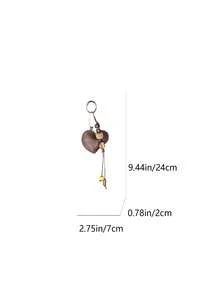 Heart-Shaped 3D Keychain Pendant Heart Bag Charm,Purse Charms - Coffee - View 9
