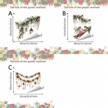 1/3pcs Reusable Christmas Pine Tree Wreath Robin Window Decals, Double-Sided Visible PVC Static Adhesive Glass Stickers, Suitable For Home, Shop Windows, Restaurants, And Holiday Party Decorations - Multicolor - View 12