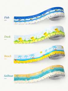 Peel And Stick Toilet Base Seal Strip, Waterproof Decorative Edge Trim Tape, Self‑Adhesive Cute Pattern Caulk Strip For Bathroom Toilet Base Wall Corner - Multicolor - View 6