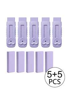 Customizable Retractable Erasers, Personalized Pencil Rubber Erasers For Drawing, Student Stationery Back To School Gift, Multi-Functional Art Erasers For Office School Students Classroom Rewards - Purple - View 25