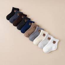 10 Pairs Of Baby Socks, Cute Cartoon Pattern Bear Socks, Newborn Elastic Socks - Multicolor - View 5