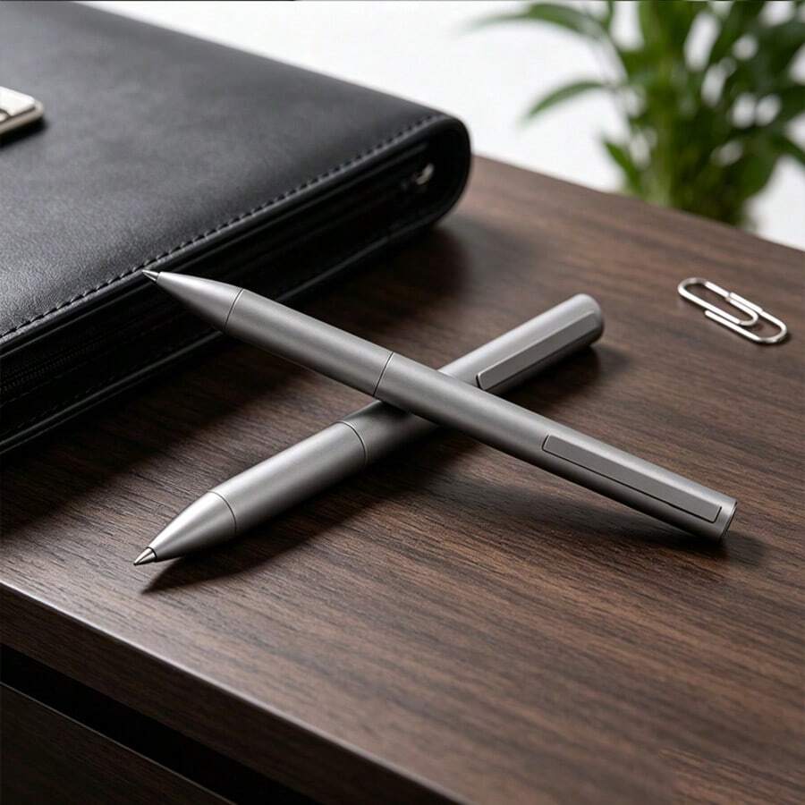 Minimalist Matte Grey Ballpoint Pen-High-Quality Metal Ballpoint Pen, With Smooth Writing And Comfortable Grip, Suitable For Office Use, Signatures And Business Gifts.