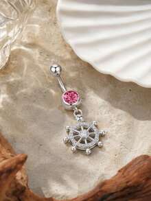 1 buah Perhiasan Tindik Pusar Wanita Niche High-End Anchor & Helm Stainless Steel - MultiWarna - View 3