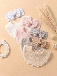 8PCS Candy Color Soft Elastic Baby Hair Accessories, Skin-Friendly Baby Bibs & Drool Cloths Set, Suitable For Daily Use - Multicolor - View 7