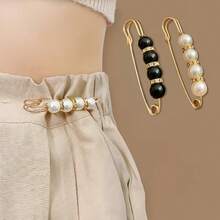 2/5pcs Elegant Pearl Safety Pin Brooch, Pants Waist Cincher, Clothing Anti-Exposure Pin, Fashion Sweater & Jacket Accessory - 7.5cm Multicolor - View 13