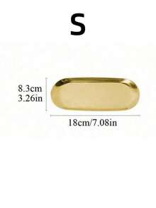 1pc Gold Luxury Metal Storage Tray, Heart-Shaped Jewelry Display Plate, Home Decor Tray, Desktop Organizer Craft, Oval - Multi-color 5 - View 12