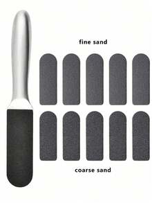 1pc Foot Callus Remover With 10 Replacement Pads, Stainless Steel Professional Foot Care Tool, Foot Callus And Dead Skin Scraper Set, Quickly Make Feet Smooth - Multicolor - View 11