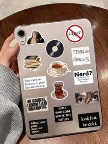 50pcs Museum Stickers, PVC Material, Creative Aesthetic Design, Suitable For Phone Case, Tablet, Phone, Laptop, Luggage, Car, Notebook, Helmet, Guitar, Skateboard, Storage Box, Computer, Scrapbook Supplies - 50pcs - View 5