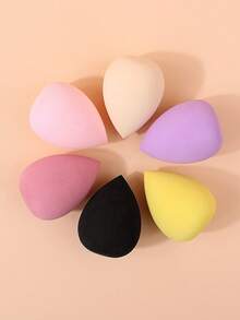 6Piece Makeup Sponge Set, Suitable For Liquid BB Cream Powder Application, Makeup Egg Dry Wet Dual-Use Powder Puff - Multicolor - View 6