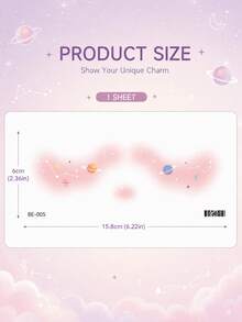 Galaxy Face Temporary Tattoo Stickers For Women, Pastel Planet, Constellation, Star & Sparkle Under Eye Cheek Decals, Waterproof Long Lasting Face Stickers For Festival, Party, Rave & Cute Makeup Looks - Multicolor - View 2