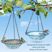 1pc Hanging Bird Bath And Feeder, Outdoor Bird Food Tray, Bird Feed Rack, Garden Decorative Bird Feed Rack - A - View 2