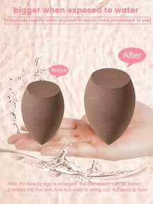 Set Spons Makeup 50-10pcs, Grosir Profesional, Spons Concealer Ultra Lembut, Alat Makeup Wajah, Cocok untuk Alas Bedak Cair, Bedak, Toner - Coffee Brown - View 6