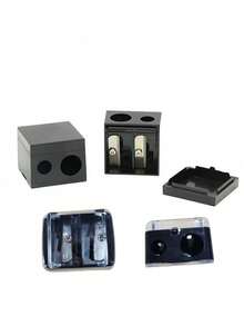 140/60/20/3/2/1 Dual-Use Large And Small Double Hole Makeup Pencil Sharpener, Square Eyebrow Pencil Dedicated Makeup Pencil Sharpener, Minimalist Pencil Sharpener, Pencil Sharpener - Multicolor - View 7
