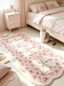 1pc Pink Bow, Cream Style, Decorative Rug, Bedroom Decor, Small Rug, Carpet, Home Decor, Living Room Rug, Living Room Small Rug, Bedroom Rug, Living Room Home Decor, Outdoor Rug, Washable Rug - Multi-color 14 - View 2