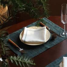 1/2/4pcs White Colorful Line INS Style Tree Branch Square Napkins, Embroidered Food Photography Props Background Cloth Placemats Tablecloths - Multicolor - View 6