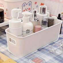 10pcs Stackable Plastic Storage Boxes With Handles, Suitable For Office, Home, Closet, 5pcs/2pcs Multi-Functional Storage Baskets, Durable Containers, Suitable For Socks, Underwear, Stationery, Cosmetics, Space-Saving Drawer-Style Storage Boxes - White - View 5