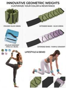 1/2pcs Adjustable Waterproof Silicone Wrist & Ankle Weights, (1/2/3lbs) Portable Leg & Wrist Strength Training Equipment - Multicolor - View 10