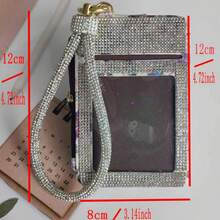 1pc Rhinestone Wristband Keychain Bracelet Wallet, Fashionable Floral Print PU Leather Card Holder, Compact And Lightweight. Detachable Wristband Design For Convenient Carrying And Storage. They All Showcase Unique Design And Fashion Charm, Adding Personalized And Convenience To Your Daily Life - Multicolor - View 4