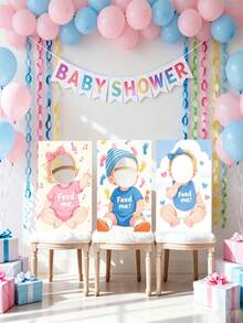 YIYIQCSJ 6-Piece "Blindfolded Feeding" Baby Shower Game - Blindfolded Baby Feeding Game, Gender Reveal Game And Party Supplies - Multicolor - View 3