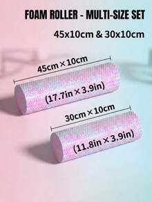 1pc High Density Foam Solid Roller Massager, Deep Tissue, Relax Back And Leg Muscles, Designed For Muscle Massage Release, Fascia Trigger Point Release, Sports, Yoga, Pilates And Stretching, Muscle Massage - Multicolor - View 24