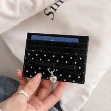 Polka Dot Card Holder ~ Multi-Slot Mini Wallet, Korean Style Coin Purse - Multicolor - View 2