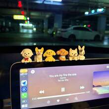 Cute Puppy Figurine Car Dashboard Ornament, Car Interior Decoration For Center Console Display Screen, Electric Vehicle Decor - A - View 7