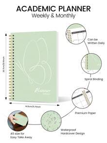 1pc 2026-2027 Planner Notebook With Monthly Calendar Grids, Notes Area & Color Tabs, Halloween Gifts For Work And Home Planning, Office Desk Accessories Office Supplies For Daily Organization - A - View 4